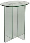 Zuiver Beistelltisch Beistelltisch Linea aus transparentem Glas mit Linienmuster
