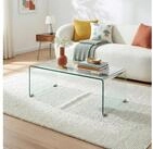 en.casa Couchtisch, &raquo;V&auml;sas&laquo; 90 x 45 x 35 cm rechteckig geh&auml;rtetes Glas