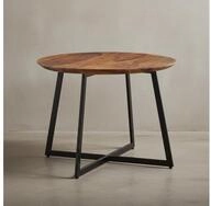 KADIMA DESIGN Couchtisch Couchtisch 60x60x45 cm Massivholz Metall Sofatisch Rund