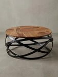 KADIMA DESIGN Couchtisch Couchtisch MANUR 60x30x60 cm Massivholz Metall...