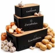BigDean Aufbewahrungsdose 3er Set aus Metall &ndash; f&uuml;r Kartoffeln, Zwiebeln &