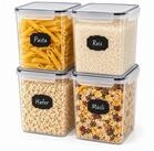 relaxdays Vorratsdose Set mit Klickverschluss, Kunststoff, (4-tlg), 5,2 Liter,