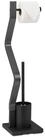 relaxdays Toilettenpapierhalter WC Garnitur schwarz/grau (2-St)