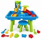 relaxdays Wasserspieltisch Kinder Hocker & Zubeh&ouml;r, (37-tlg)