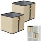 relaxdays Regalkorb Aufbewahrungskorb Set aus Bambus, 2er Pack