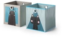 Vicco Faltbox, Grau/Blau, 30 x 30 cm 2er Set (2 St)