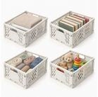 relaxdays Klappbox 4er Set, 7308 l, wei&szlig;
