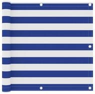 vidaXL Markise vidaXL Balkon-Sichtschutz Wei&szlig; und Blau 90x300 cm Oxford-Gewebe