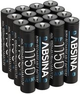 ABSINA 16x Akku AAA 1150 NiMH min. 1050mAh Akkus Batterien ideal f&uuml;r Telefon...