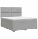 vidaXL Bett Boxspringbett mit Matratze Hellgrau 160 x 200 cm Stoff (1-tlg)