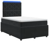 vidaXL Bett LED Boxspringbett mit Matratze Schwarz 120 x 200 cm Samt (1-tlg)