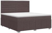 vidaXL Bett Boxspringbett mit Matratze Dunkelbraun 140 x 200 cm Stoff (1-tlg)