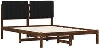 vidaXL Bettgestell 206 x 156 x 85 cm Bettgestell mit gepolstertem Kopfteil