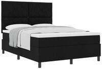 vidaXL Bett Boxspringbett mit Kopfteil Schwarz 140 x 190 cm Stoff (1-tlg)