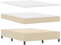vidaXL Bett Boxspringbett mit Matratze Creme 140 x 190 cm Stoff (1-tlg)