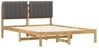 vidaXL Bettgestell 206 x 146 x 85 cm Bettgestell mit gepolstertem Kopfteil...