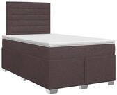 vidaXL Bett Boxspringbett mit Matratze Dunkelbraun 120 x 190 cm Stoff (1-tlg)