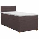 vidaXL Bett Boxspringbett mit Matratze Dunkelbraun 90 x 190 cm Stoff (1-tlg)