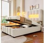 STILVORA Polsterbett 90&times;200 mit LED-Licht,Kinderbett Bettgestell mit