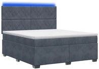 vidaXL Bett Boxspringbett mit Matratze Dunkelgrau 180 x 200 cm Samt (1-tlg)