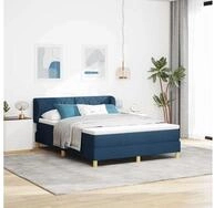 vidaXL Bettgestell vidaXL Boxspringbett mit Kopfteil Blau 160 x 200 cm Stoff