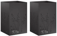 vidaXL Blumentopf Garten-Pflanzgef&auml;&szlig; 2 Stk. Schwarz 50 x 50 x 75 cm (2 St)