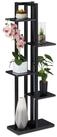 relaxdays Blumenst&auml;nder Pflanzenregal mit 5 Ablagen (1 St), schwarz