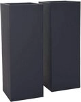 VIVANNO Pflanzk&uuml;bel Zink BLOCK S&auml;ule - Anthrazit Matt (Set, 2 St), 29x29x80 cm