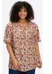 Sheego Klassische Bluse Tunika Kurzarm orange 44 EU