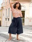 Longbluse SHEEGO, Damen, Gr. 44, bunt (apricot, ozean, bedruckt), 100% Polyester,