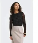 ONLY Shirtbluse ONLNOVA L/S MESH TOP WVN Kunstfaser, regular fit schwarz L (40)