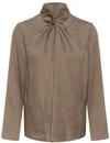 Langarmbluse SOAKED IN LUXURY "Damen Bluse langarm SLParis", Damen, Gr. L, braun