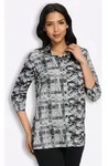Sieh an! Klassische Bluse Longbluse 3/4-Arm
