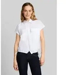 TOM TAILOR Kurzarmbluse Blusen & Shirts Loose Fit Popeline Bluse wei&szlig; S (36)