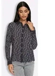 heine Klassische Bluse Druck-Bluse Langarm schwarz 34