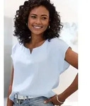 Vivance by Lascana Kurzarmbluse mit Zierdetail am Ausschnitt Druckbluse aus...