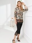 Longbluse CLASSIC BASICS, Damen, Gr. 38, bunt (champagner, papaya, bedruckt), 100%