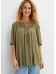 bonprix Tunika lockerer Schnitt, Oversize-Passform, Halbarm-Design, aus Viskose gr&uuml;n