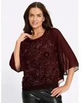 heine Klassische Bluse Stickereibluse 3/4-Arm rot 34