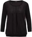 GOLDNER Kurzarmbluse Kurzgr&ouml;&szlig;e: Chiffon-Shirt mit 3/4-Arm, Rundhals Damen