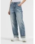 SOCCX Loose-fit-Jeans mit schmalem Bein blau 32