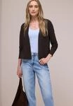 Strickjacke STREET ONE "Style Nette", Damen, Gr. 36, braun (espresso braun), Jersey,