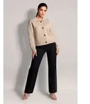MADELEINE Strickjacke Weiche Strickjacke mit Polokragen &Uuml;berlappende Schultern,