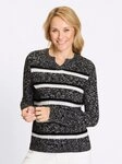 Sieh an! Strickpullover Ringel-Pullover Langarm Mustermix gestrickt
