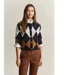 Gant Cardigan ARGYLE C-NECK aus Wolle blau XXL (48)