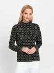 heine Strickpullover Jacquard-Pullover Langarm Feinstrick, Jacquard