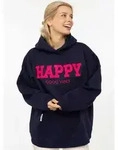 Zwillingsherz Sweatshirt Oversized Hoody "HAPPY" positiver Statement Print,