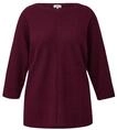 3/4-Arm-Shirt S.OLIVER CURVE, Damen, Gr. 44, rot (burgundy), Web, Obermaterial: 78%