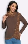 Rollkragenshirt CLASSIC BASICS "Rollkragen-Shirt", Damen, Gr. 38, schoko, sand, 100%