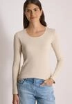 Langarmshirt CECIL "Style Pia", Damen, Gr. L (42), pearl beige, Jersey,...